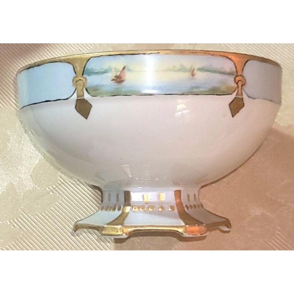 Antique Moritz Zdekauer MZ Altrohlau, Austria Fine Porcelain Pedestal Bowl artsy - Picture 10 of 16